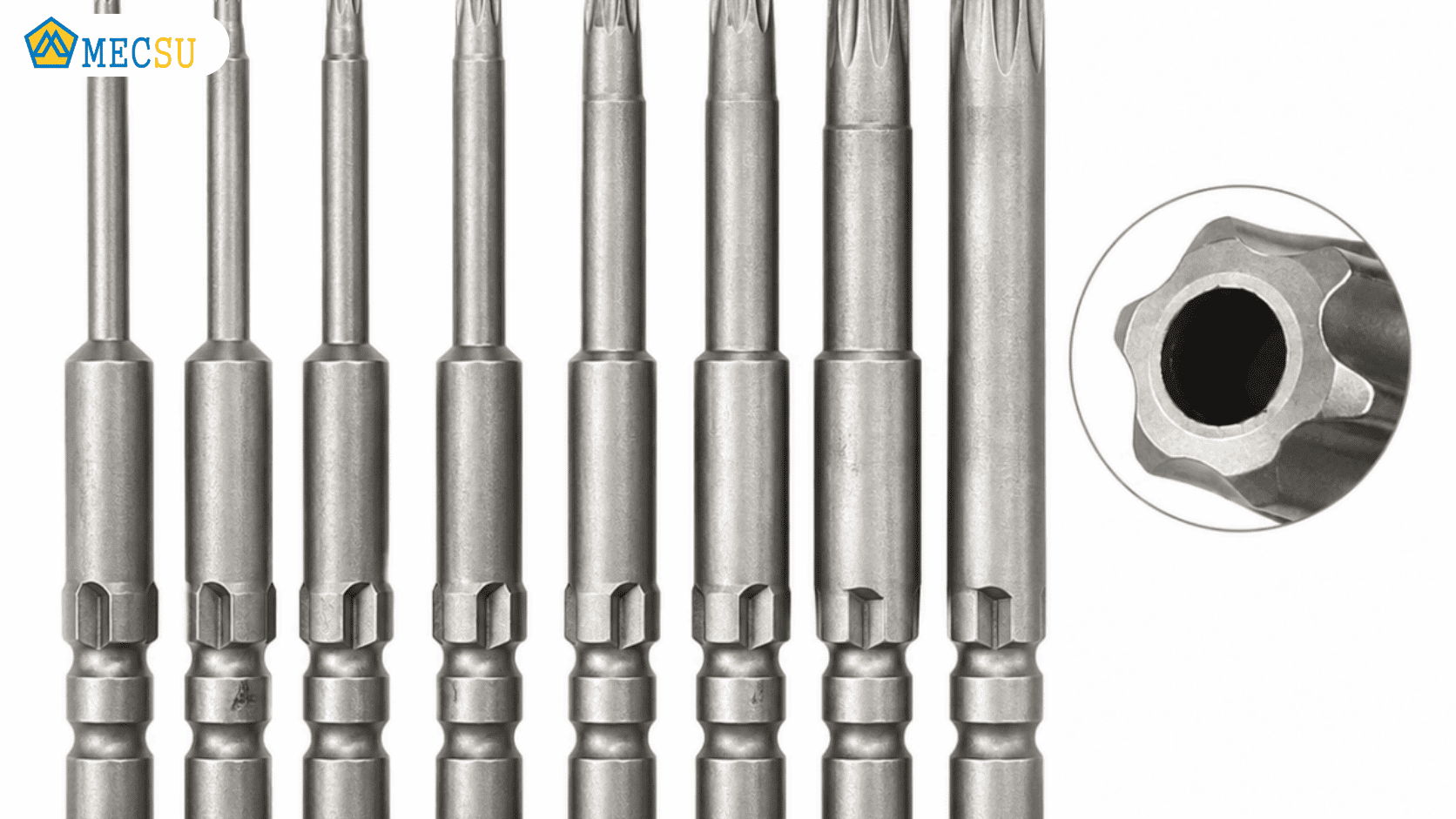 Cận cảnh biên dạng hình sao 6 cánh của mũi vít Torx